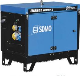 Дизельный генератор SDMO DIESEL 6000 E SILENCE с АВР в кожухе
